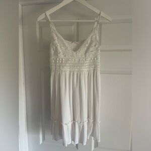 Juniors White crochet detail dress size medium
